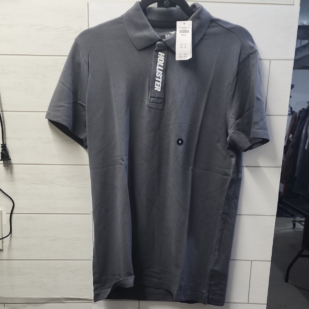 NWT Hollister Men's Gray Polo Shirt